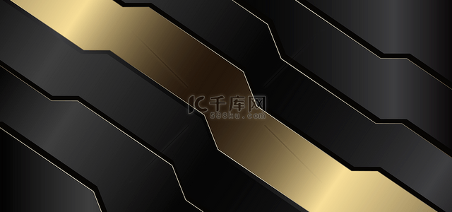黑金背景图片_科技未来电路网络几何斜线机甲光效抽象商务立体三角黑金背景