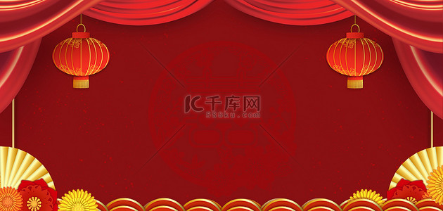中式婚礼背景图片_婚礼喜庆红色中式中国风