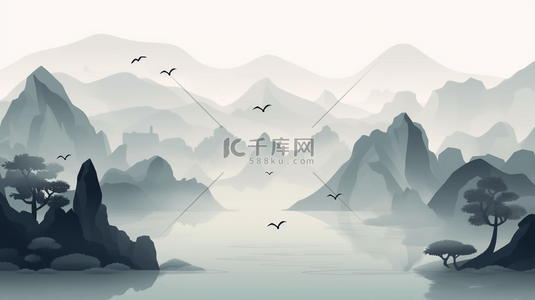 中国风水背景图片_中国风水墨画创意背景设计