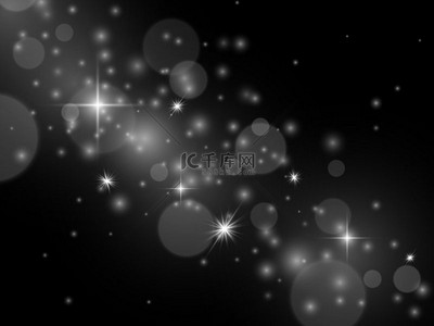 效果灯闪闪发光的魔法星尘白色透明的闪光抽象的圣诞闪光银色节日闪光背景魔法微光节日装饰矢量隔离在黑色背景插图上效果灯发光的魔法星尘白色透明