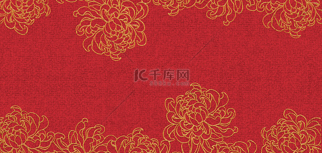 刺绣牡丹红色纹理背景