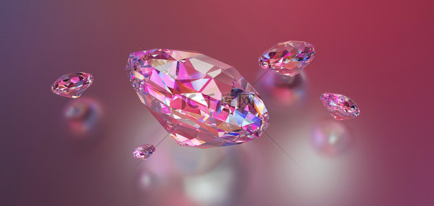 粉钻背景图片_钻石宝石粉色空间质感立体绚丽