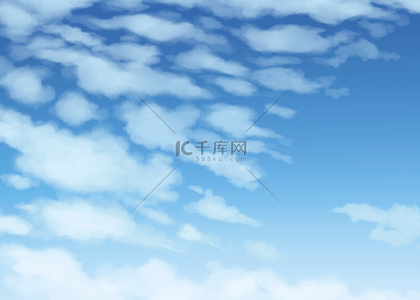 日本动漫背景图片_天空云朵动漫风格蓝色背景