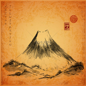 富士康简介背景图片_日本风格的富士山山