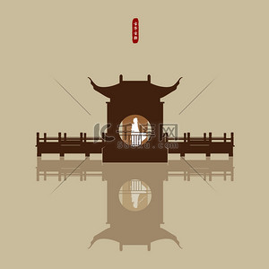 中国塔 / 墙壁 / 古建筑物质剪影标志