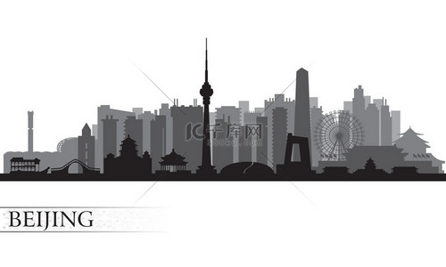 城市背景图片_北京的城市天际线轮廓
