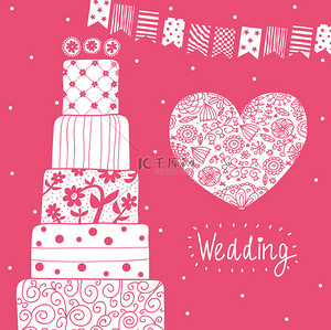 wedding背景图片_Sweetheart postcard about love