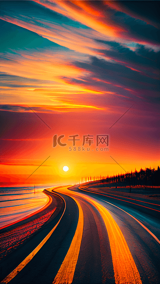 海边蜿蜒的公路背景