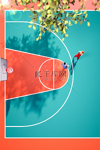 卡通风体育篮球运动H5宣传C4D背景