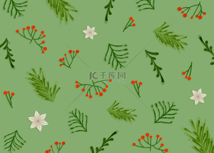 白鸽卡通背景图片_卡通绿色雪花圣诞节平铺背景