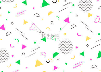 彩色三角镂空图形孟菲斯几何背景