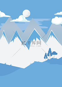雪背景图片_山川几何抽象现代背景