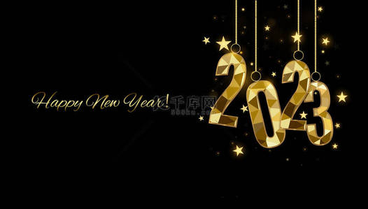 star原则背景图片_2023 Happy New Year background design. Postcard, banner, poster. Vector Illustration.Wishing you Happy New Year 2021 lines, handwritten lettering, typography, design, sparkling, gold, star.