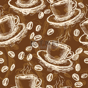 咖啡底纹背景图片_咖啡无缝模式