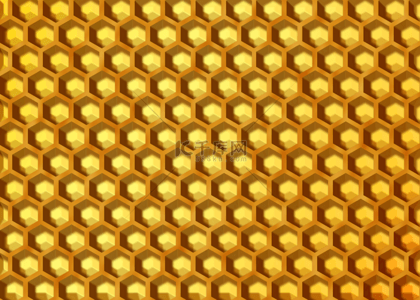 金色蜂巢背景图片_六边形阴影金色渐变蜂巢背景