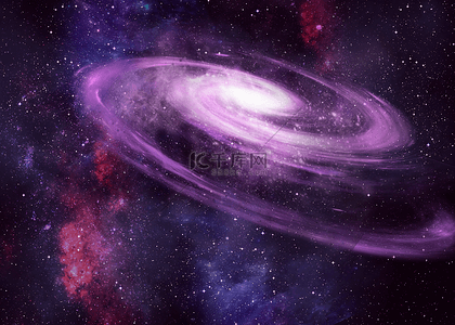 紫色星云背景图片_明亮紫色星系抽象星空旋转星云背景