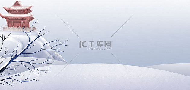 古风背景雪花建筑