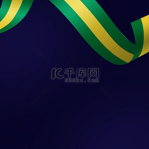 巴西背景图片_黄绿色丝带背景