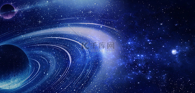 星星地球背景图片_商务科技星空地球蓝色大气海报背景