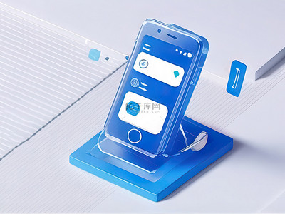 手机端手机背景图片_3D图标商务B端毛玻璃