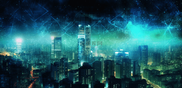 城市科技背景图片_城市科技蓝色线条未来