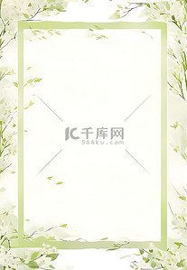 绿色树叶边框背景背景图片_卡通植物边框背景