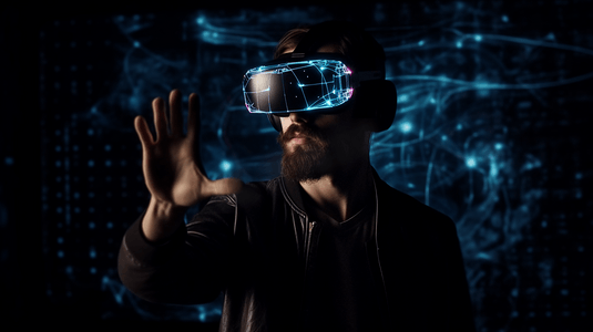 宇宙摄影照片_VR虚拟现实科技VR眼镜男人16