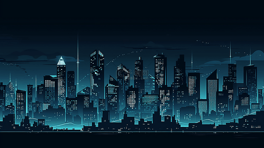 城市背景图片_数据蓝色城市科技大数据未来感赛博