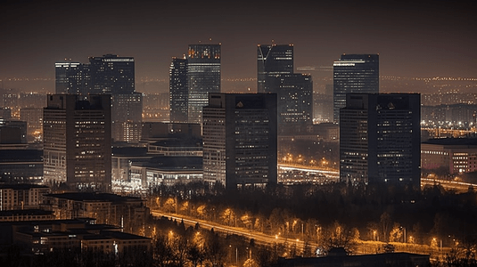 现代化建筑摄影照片_北京城市夜景摄影图