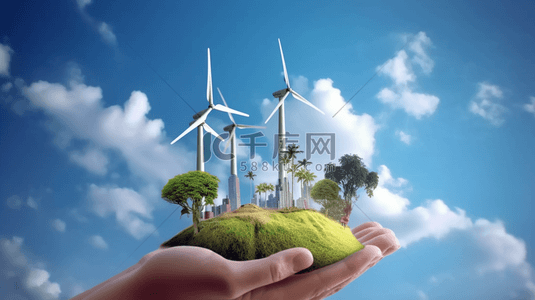 环保背景图片_节能减排风力发电环保宣传背景
