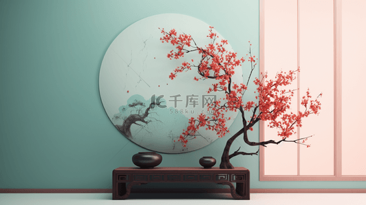 彩色中国风古典唯美艺术感背景