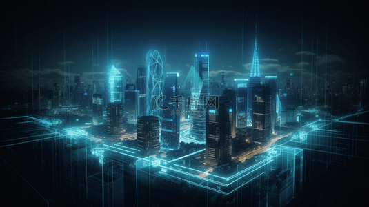 科技风格城市背景