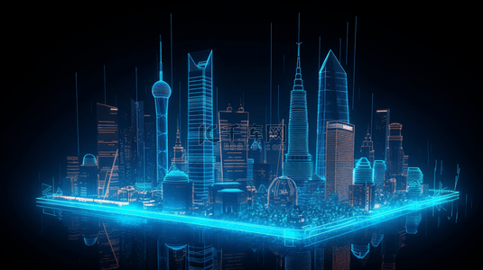 夜景城市科技背景图片_科技风格城市背景
