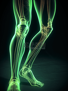 人体下肢大腿透视骨骼经络