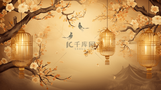 古典中国风背景图片_彩色中国风古典唯美艺术感背景