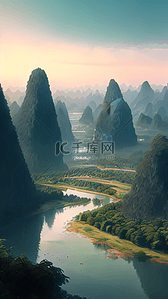 桂林山水背景图片_唯美桂林山水风景