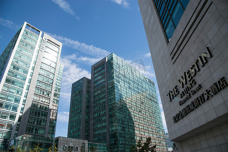 银行门口摄影照片_北京金融街