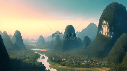 桂林背景图片_唯美桂林山水风景