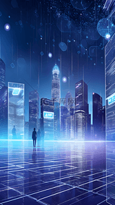 人工智能科技背景图片_城市发展与科技人工智能数字科幻背景