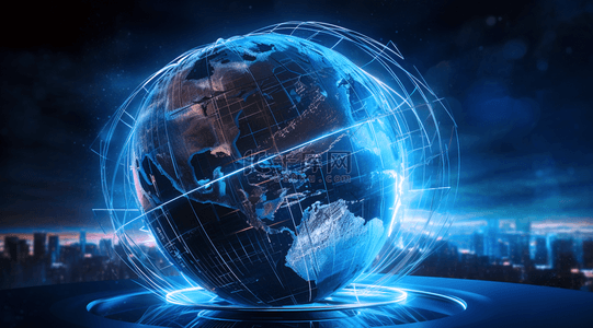 科技背景地球全球化
