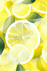 阳光柠檬图案。矢量无缝柠檬明亮的图案。清新的黄色柠檬色背景
