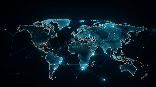 蓝色商务科技世界地图背景