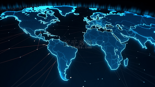 商务背景图片_蓝色商务科技世界地图背景