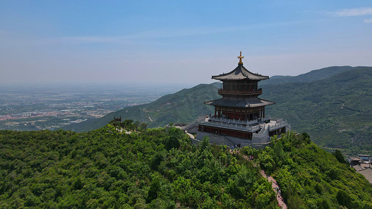 航拍山西太原太山