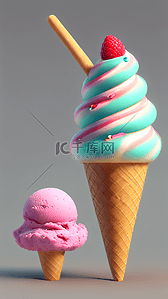 甜品背景图片_夏日美味冰激凌甜品