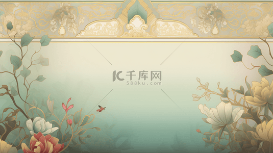 中国风古典唯美背景图片_彩色中国风古典国潮边框背景