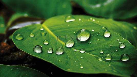 绿叶水珠背景图片_清新绿叶和水滴露珠
