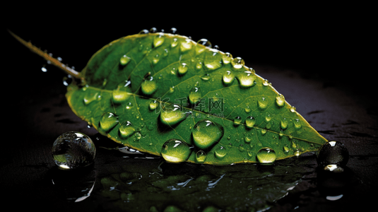 绿叶水珠背景图片_清新绿叶和水滴露珠