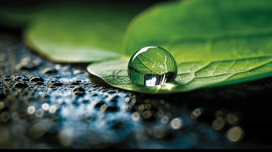 绿叶绿叶背景图片_清新绿叶和水滴露珠