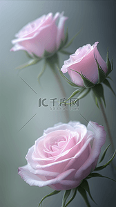 母亲节粉色透明的丁香玫瑰